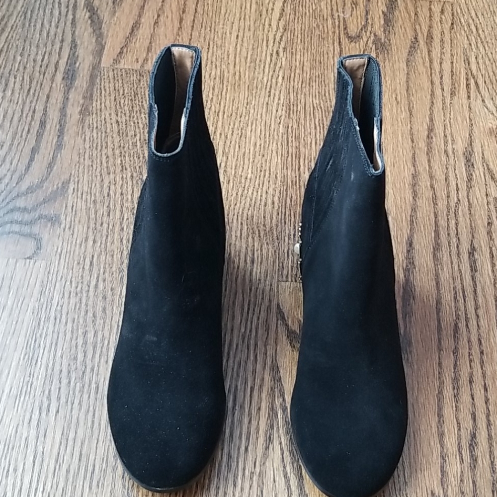 Bettye's Black Cow Suede Ankle Boots - Picture 3 of 7